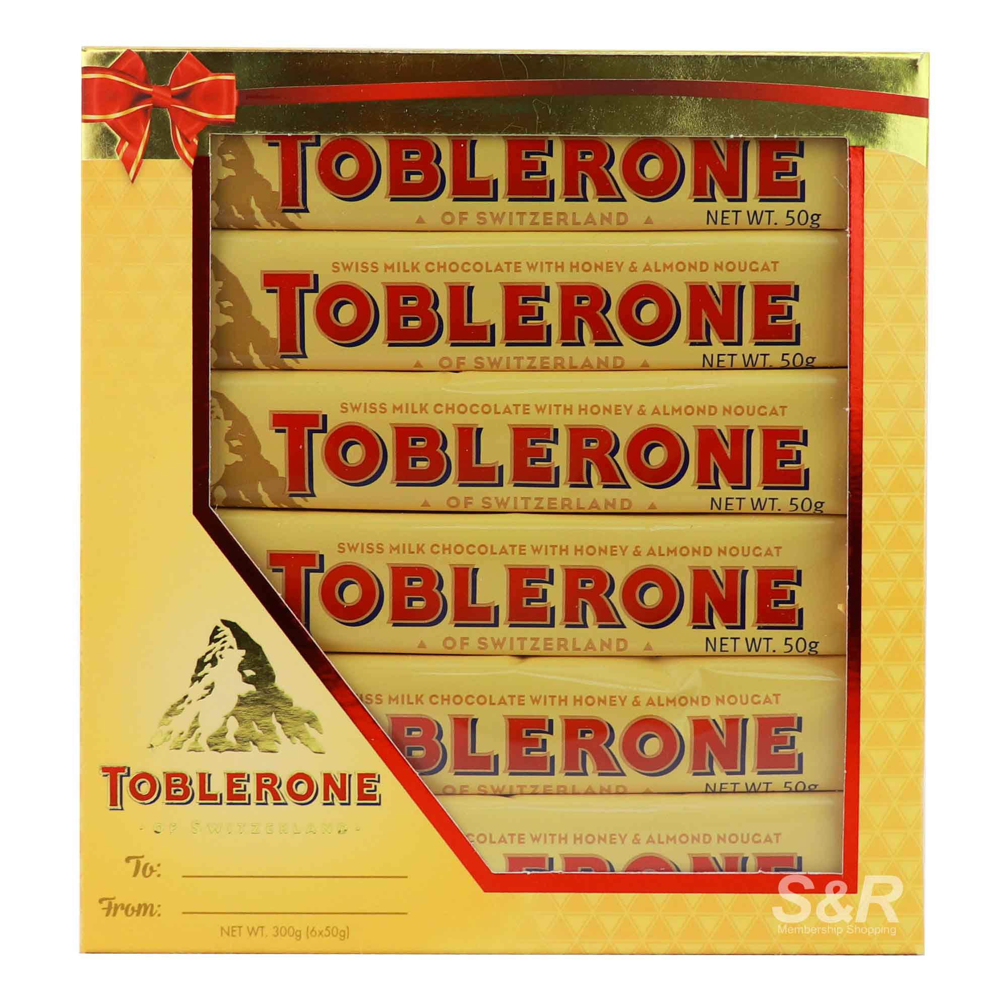 Toblerone Swiss Milk Chocolate with Honey and Almond Nougat 6pcs